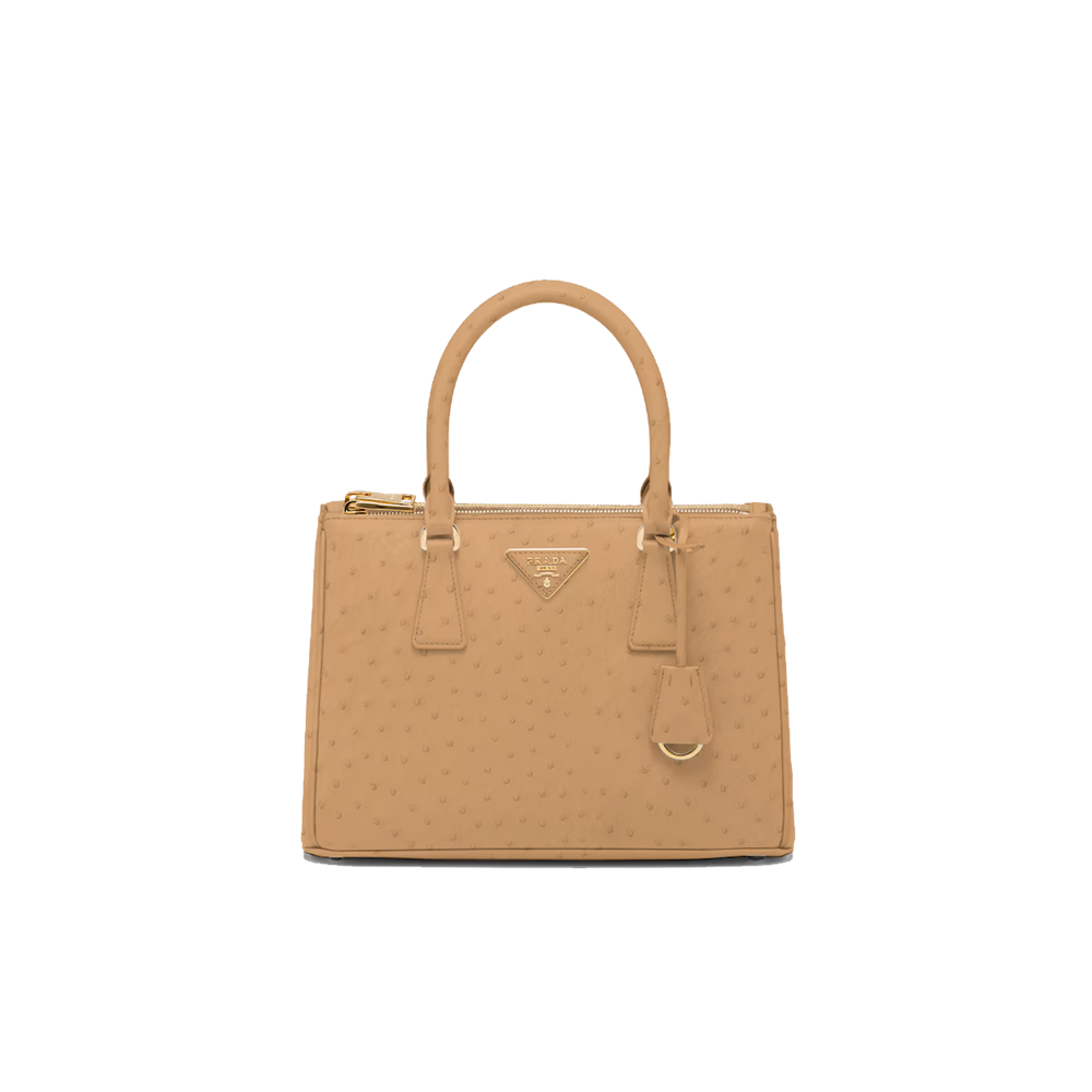 Medium Prada Galleria ostrich leather bag