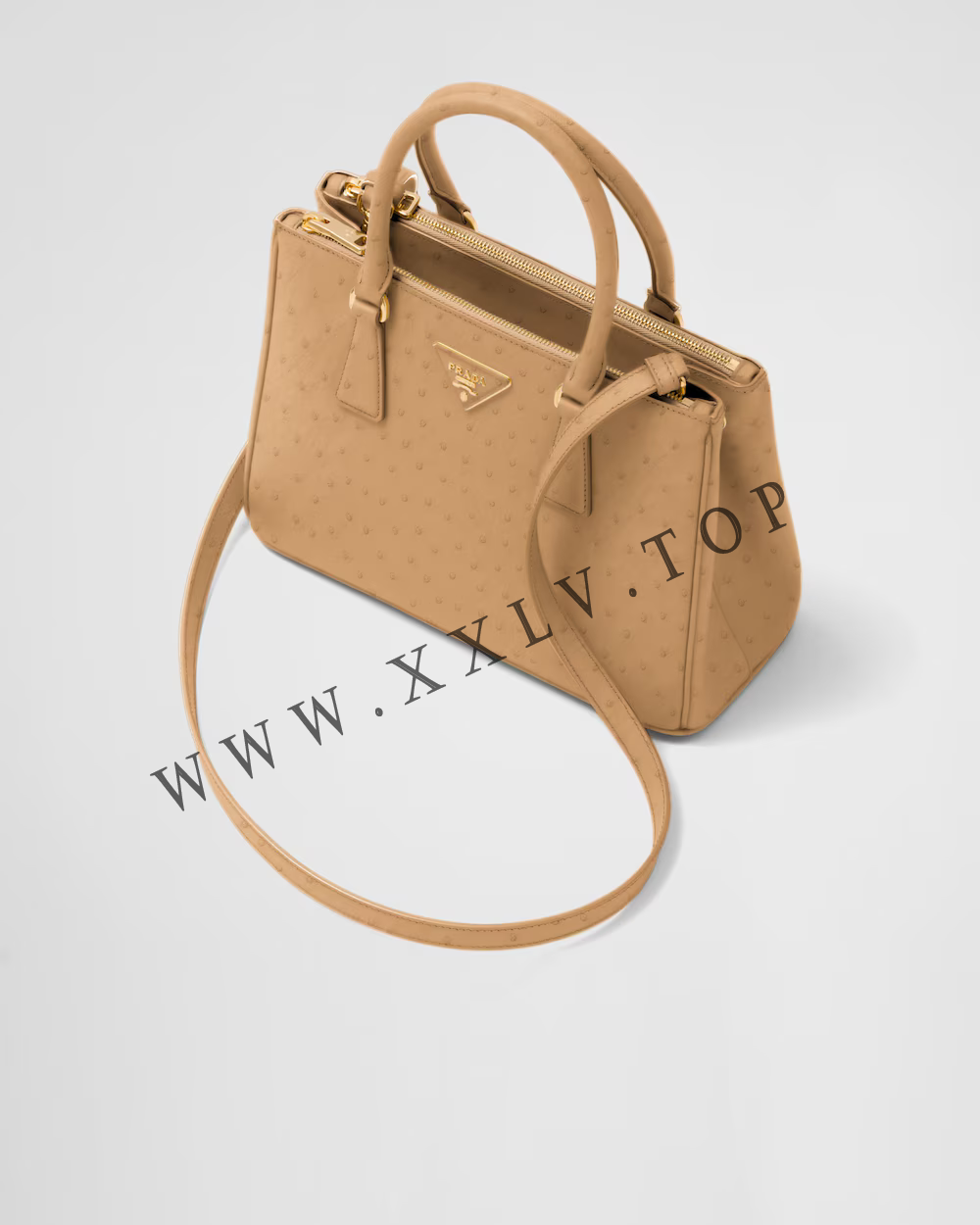Medium Prada Galleria ostrich leather bag - Image 4