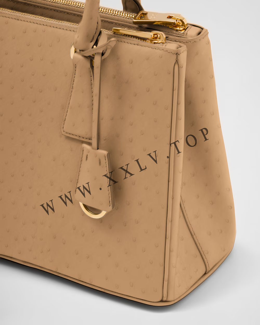 Medium Prada Galleria ostrich leather bag - Image 2