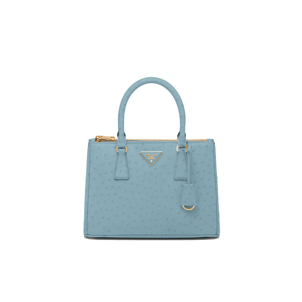 Medium Prada Galleria ostrich leather bag
