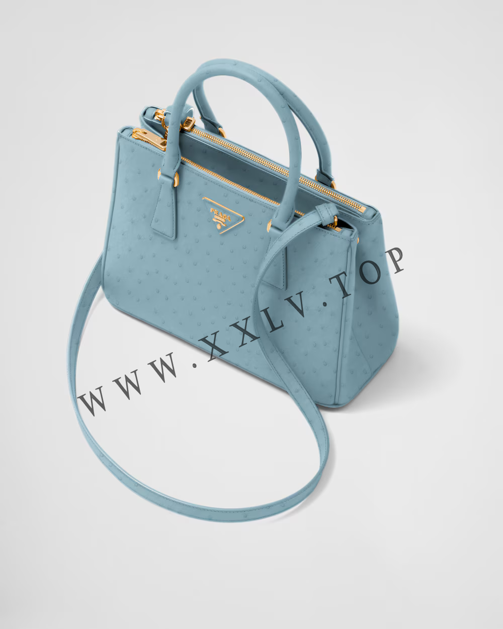 Medium Prada Galleria ostrich leather bag - Image 2