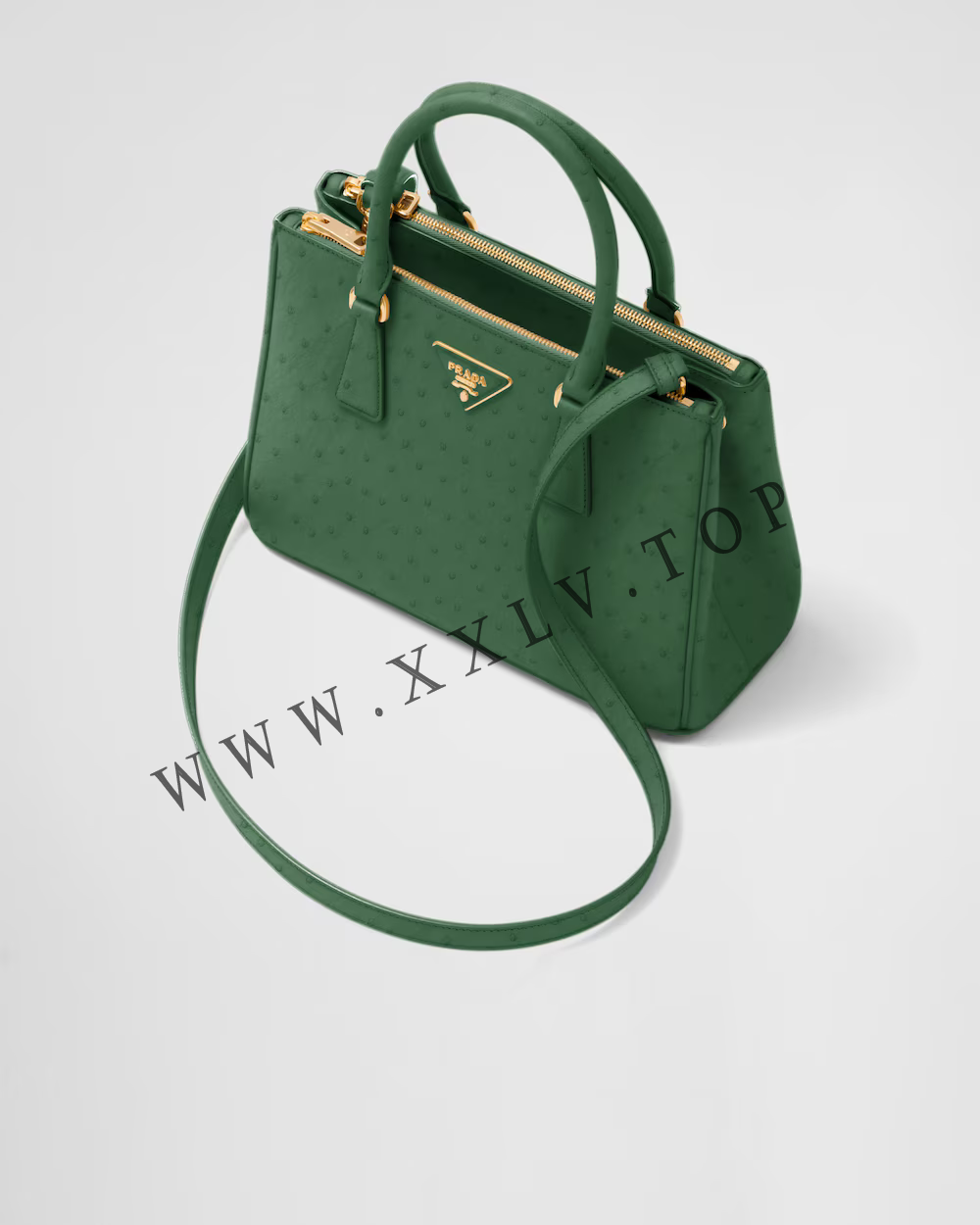 Medium Prada Galleria ostrich leather bag - Image 4