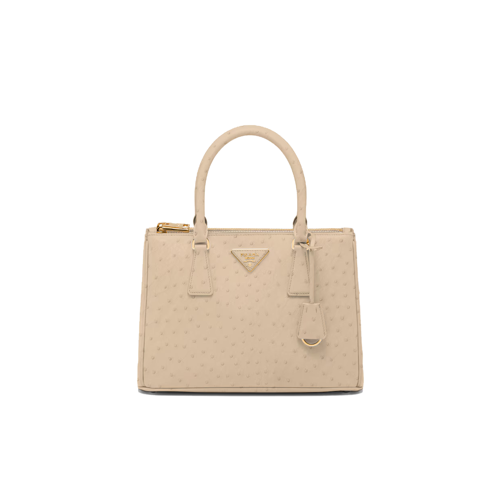Medium Prada Galleria ostrich leather bag