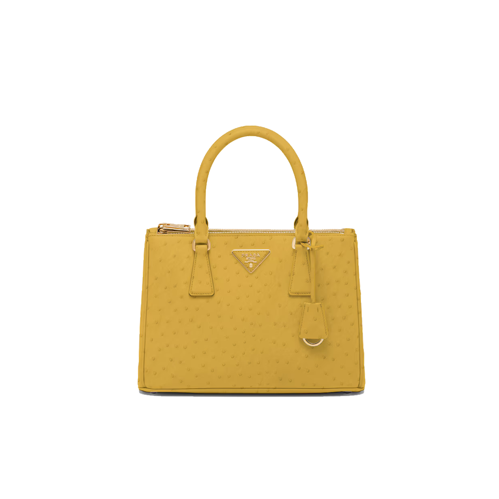Medium Prada Galleria ostrich leather bag