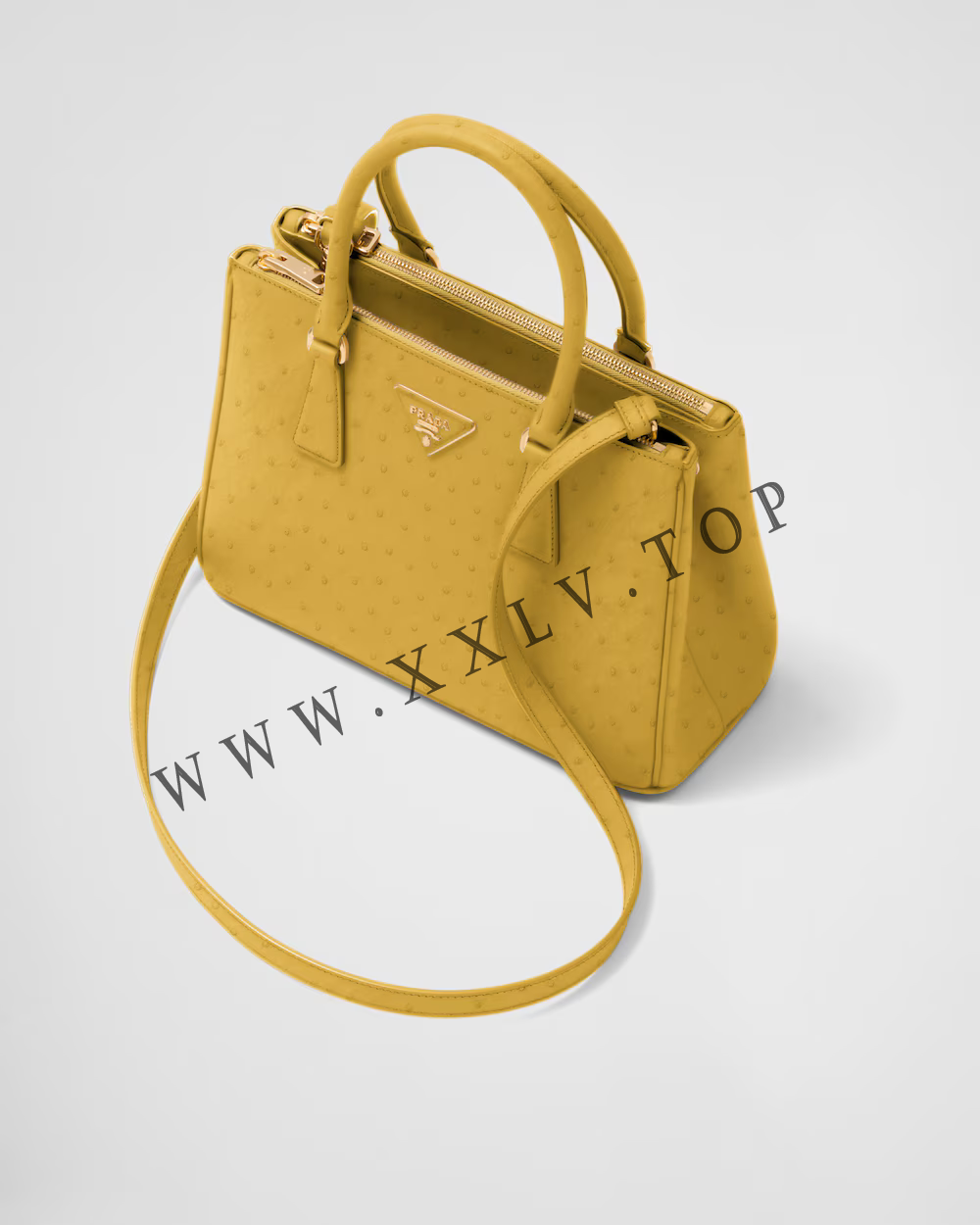 Medium Prada Galleria ostrich leather bag - Image 2