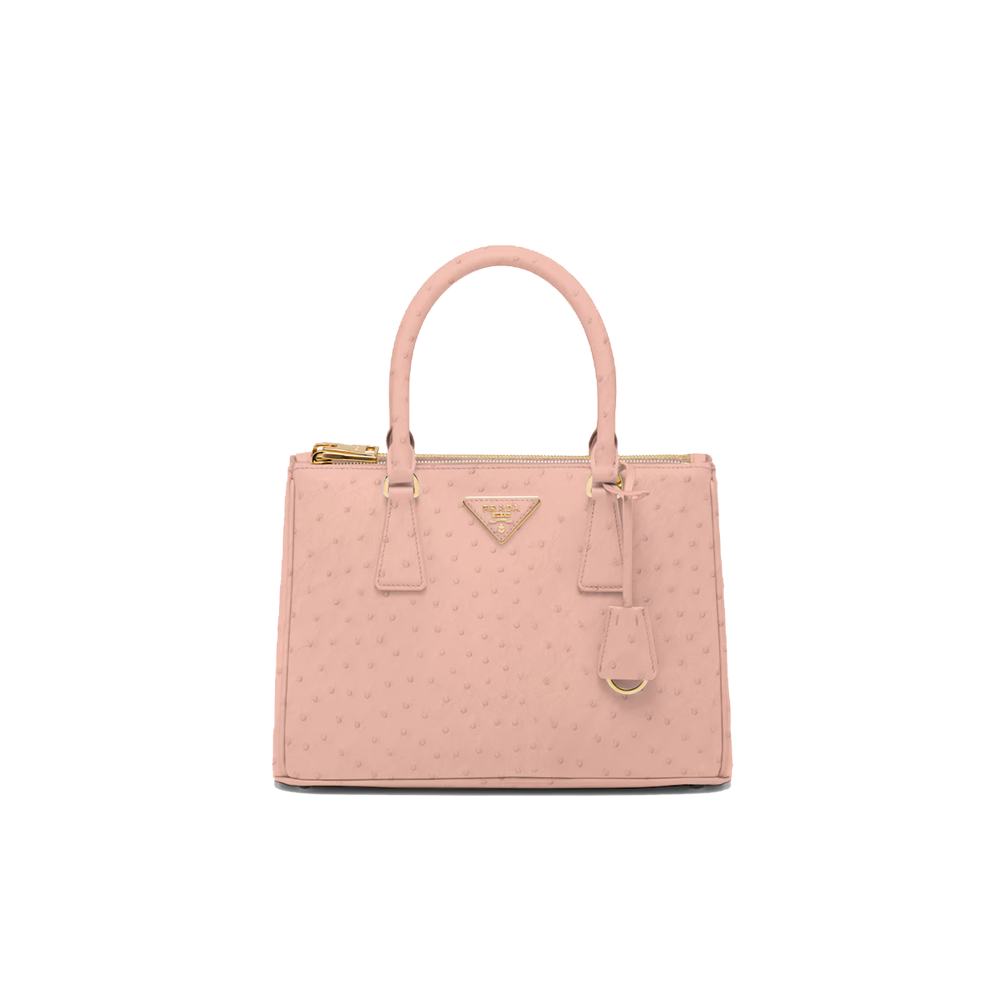 Medium Prada Galleria ostrich leather bag