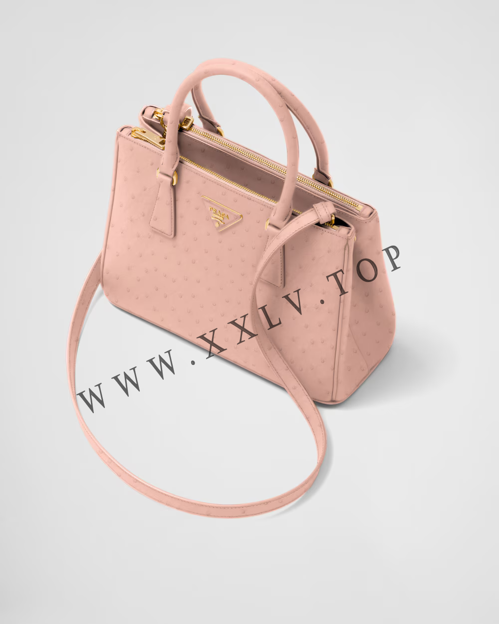 Medium Prada Galleria ostrich leather bag - Image 4
