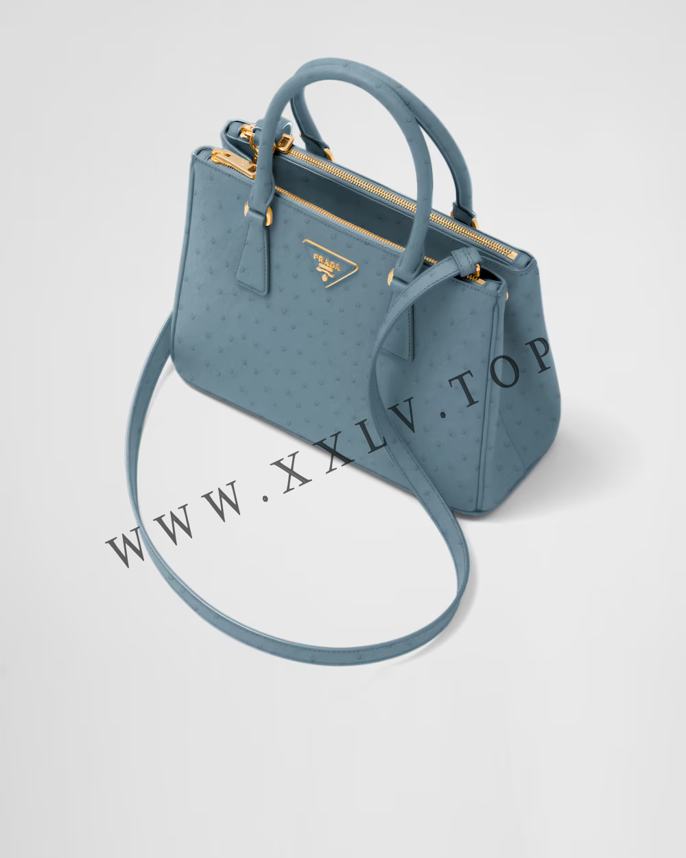 Medium Prada Galleria ostrich leather bag - Image 3