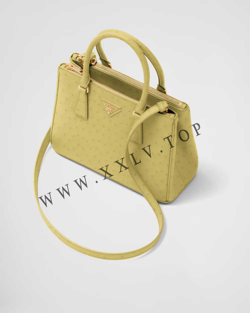 Medium Prada Galleria ostrich leather bag - Image 2