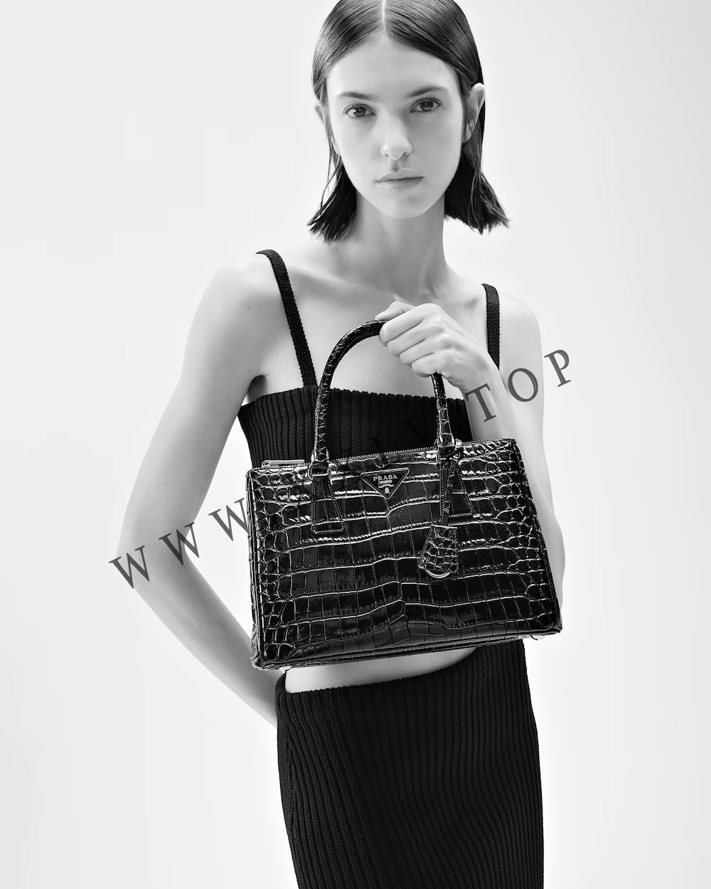 Medium Prada Galleria crocodile leather bag - Image 5