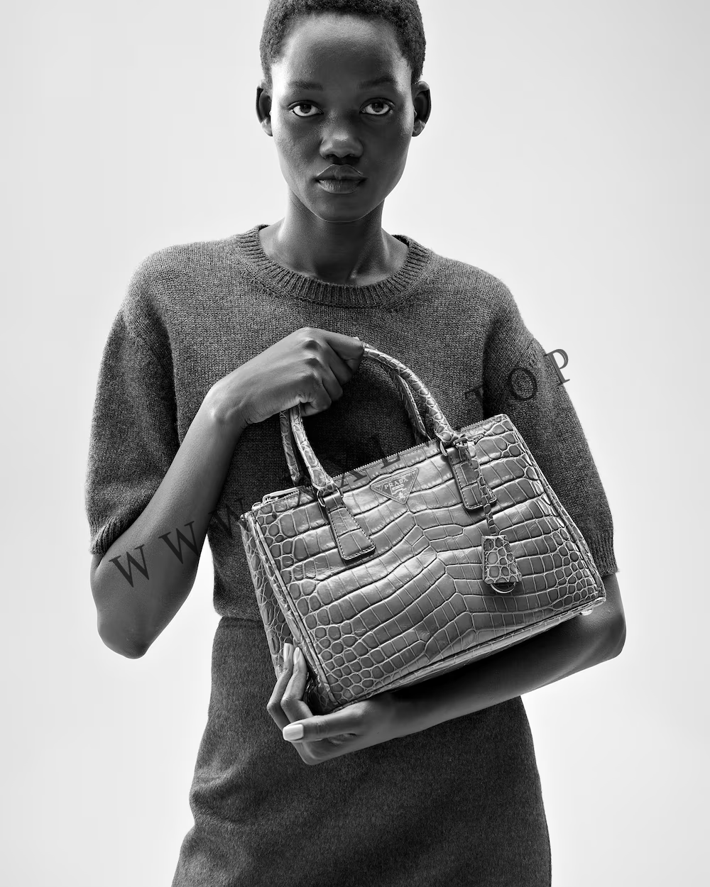 Medium Prada Galleria crocodile leather bag - Image 2