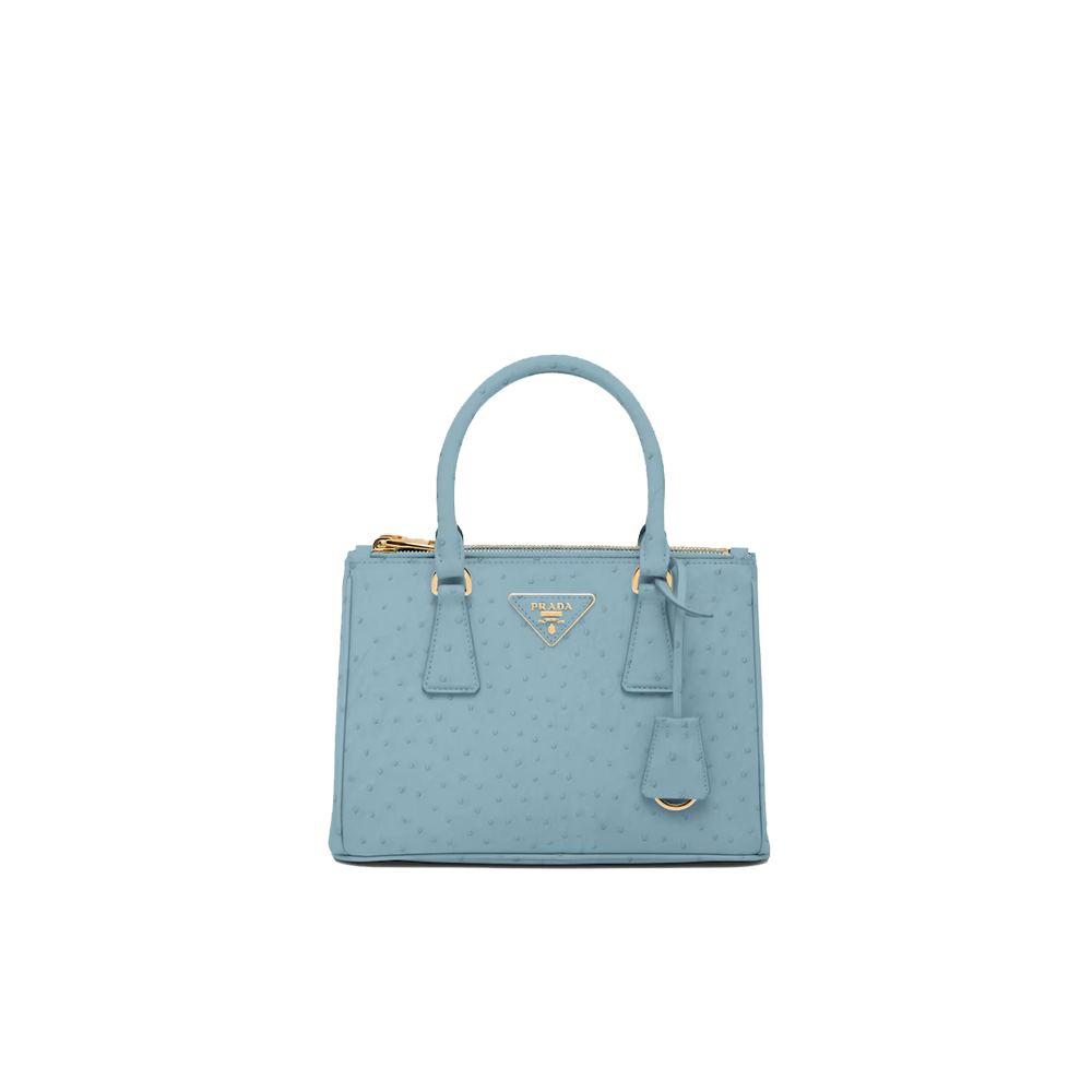 Small Prada Galleria ostrich leather bag