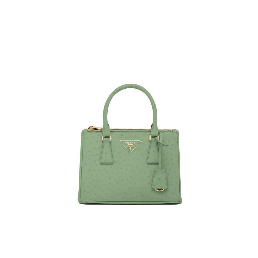Small Prada Galleria ostrich leather bag