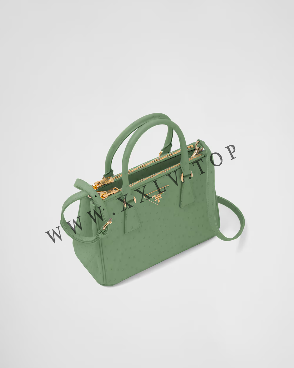 Small Prada Galleria ostrich leather bag - Image 3