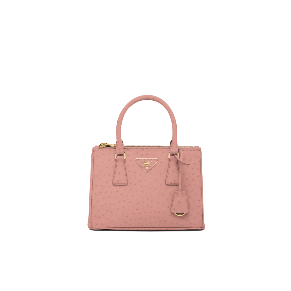 Small Prada Galleria ostrich leather bag