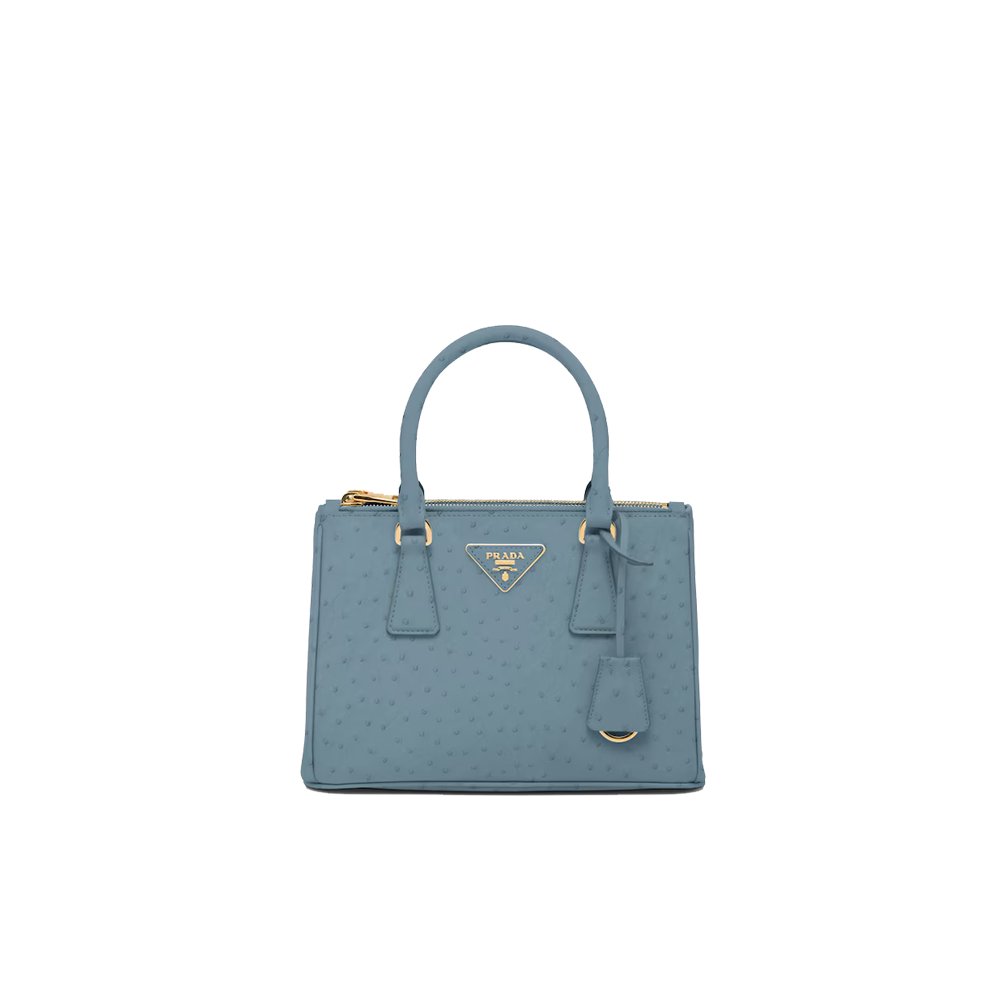 Small Prada Galleria ostrich leather bag