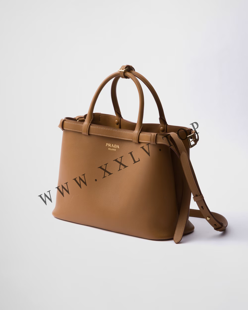 Prada Buckle medium leather handbag with double belt - Image 5