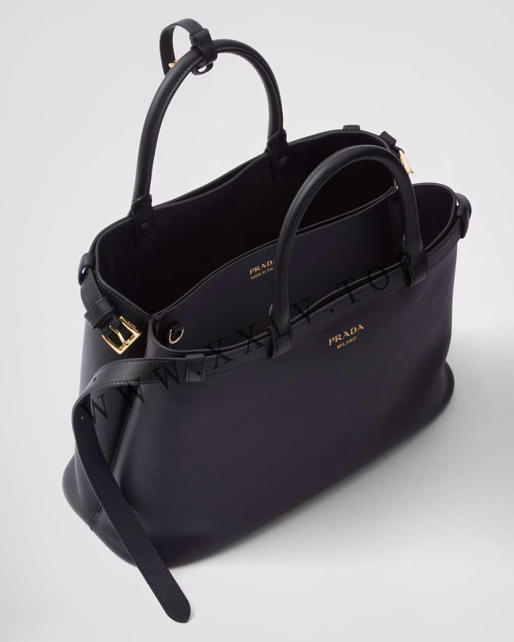 Prada Buckle medium leather handbag with double belt - Image 3