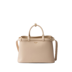 Prada Buckle medium leather handbag with double belt