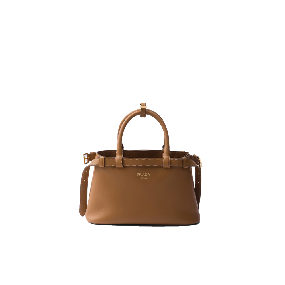 Prada Buckle small leather handbag with double belt