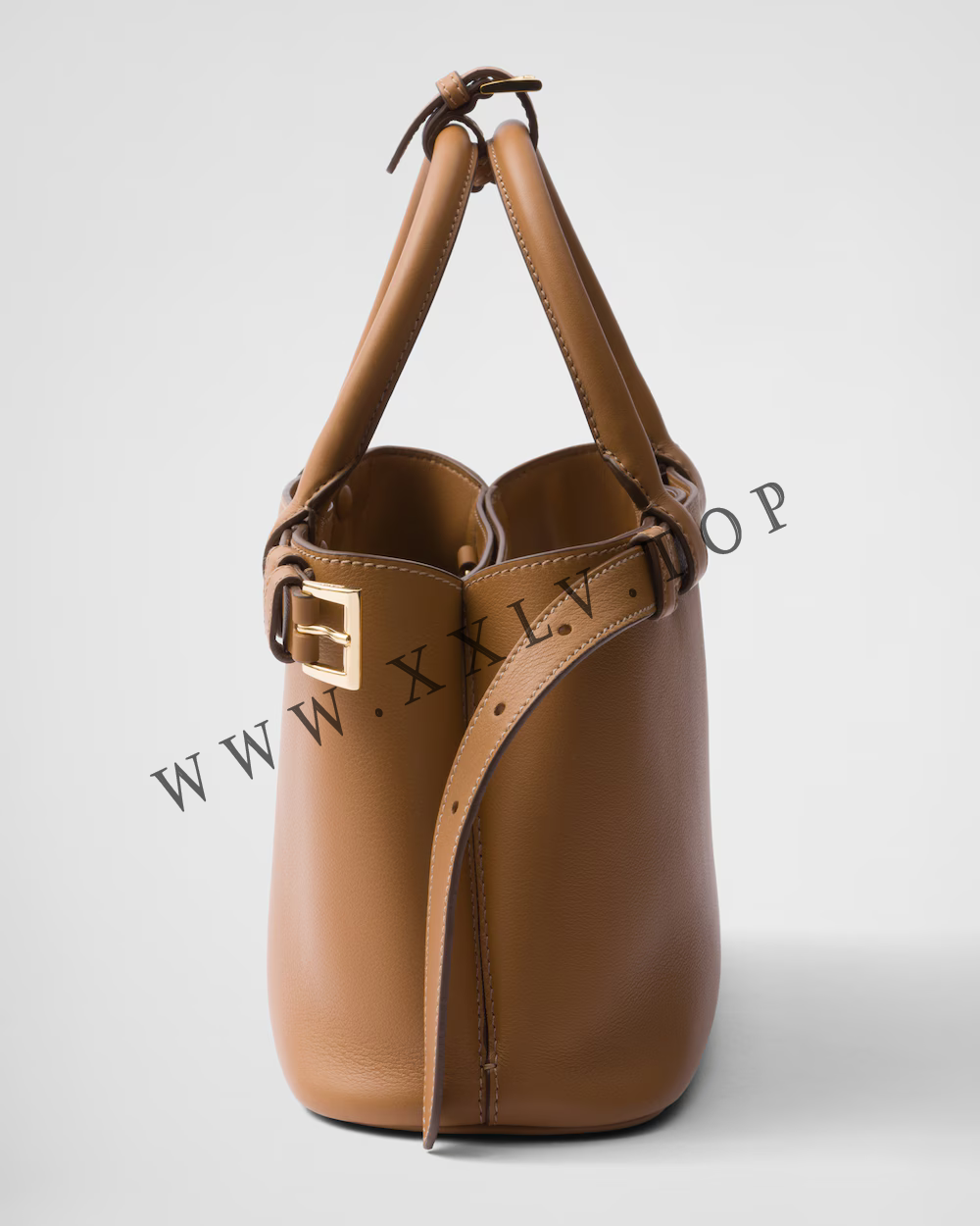 Prada Buckle small leather handbag with double belt - Image 4