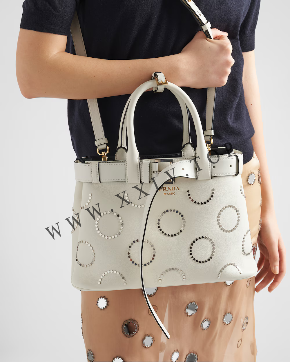 Prada Buckle small leather bag with appliqués - Image 5