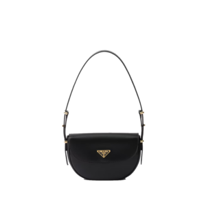 Prada Arqué leather shoulder bag with flap