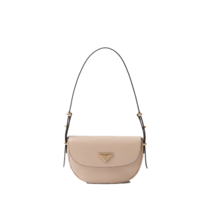 Prada Arqué leather shoulder bag with flap