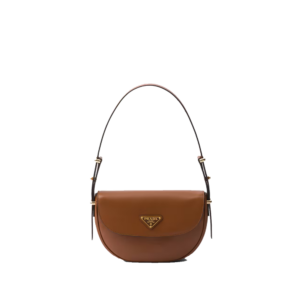 Prada Arqué leather shoulder bag with flap