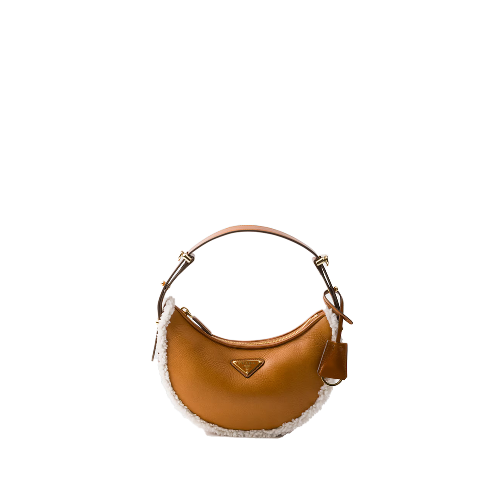 Prada Arqué small shearling shoulder bag