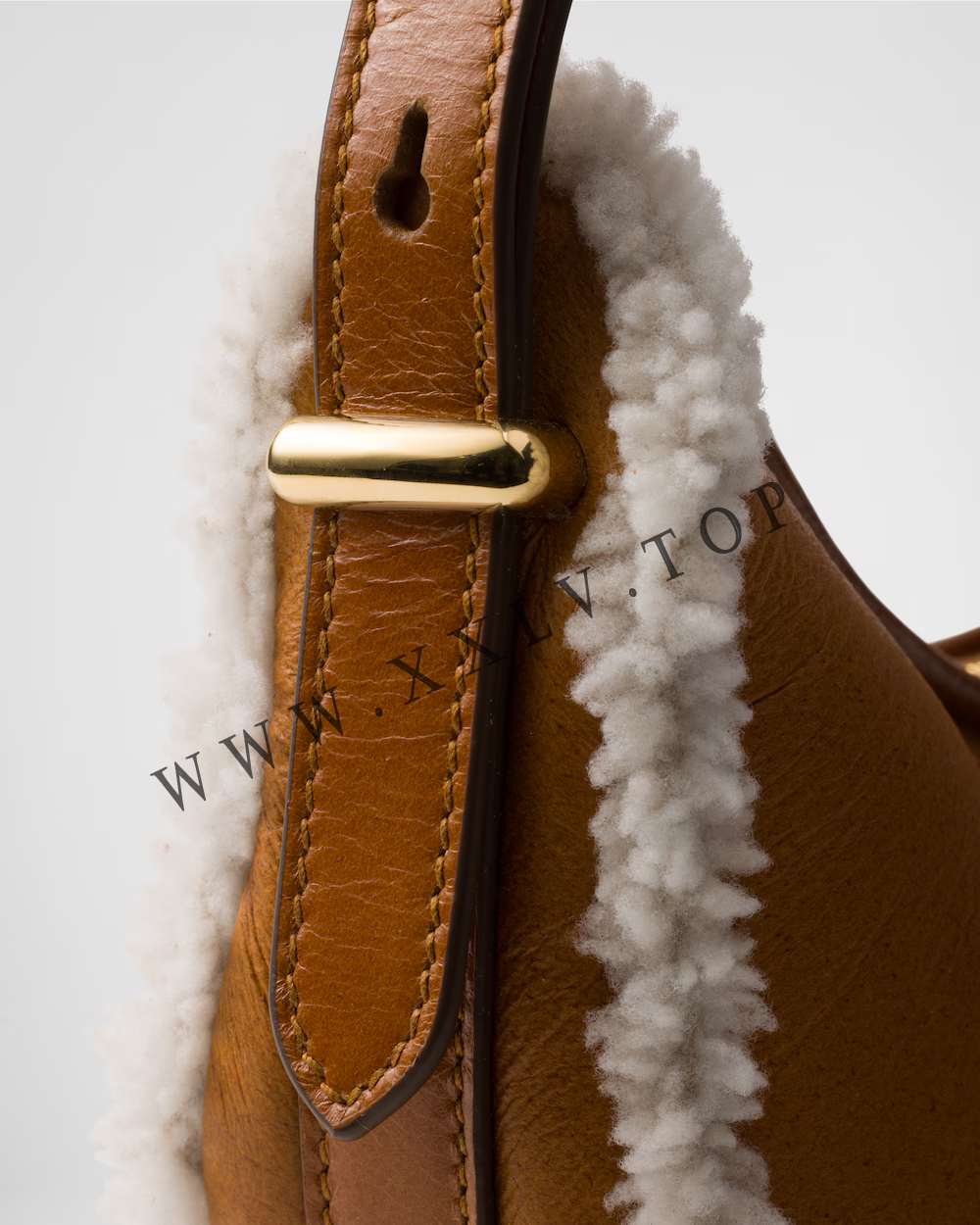 Prada Arqué small shearling shoulder bag - Image 4