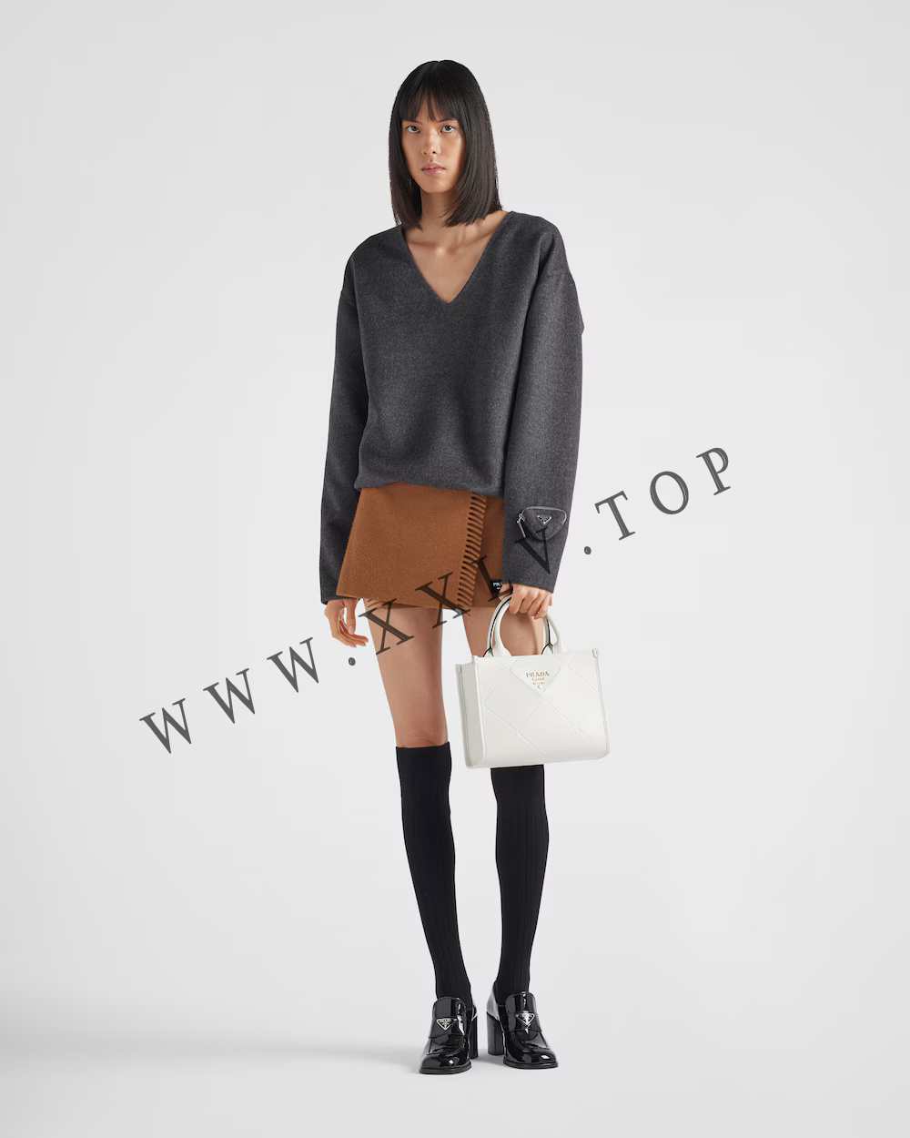 Mini Prada Symbole leather bag with stitching - Image 2