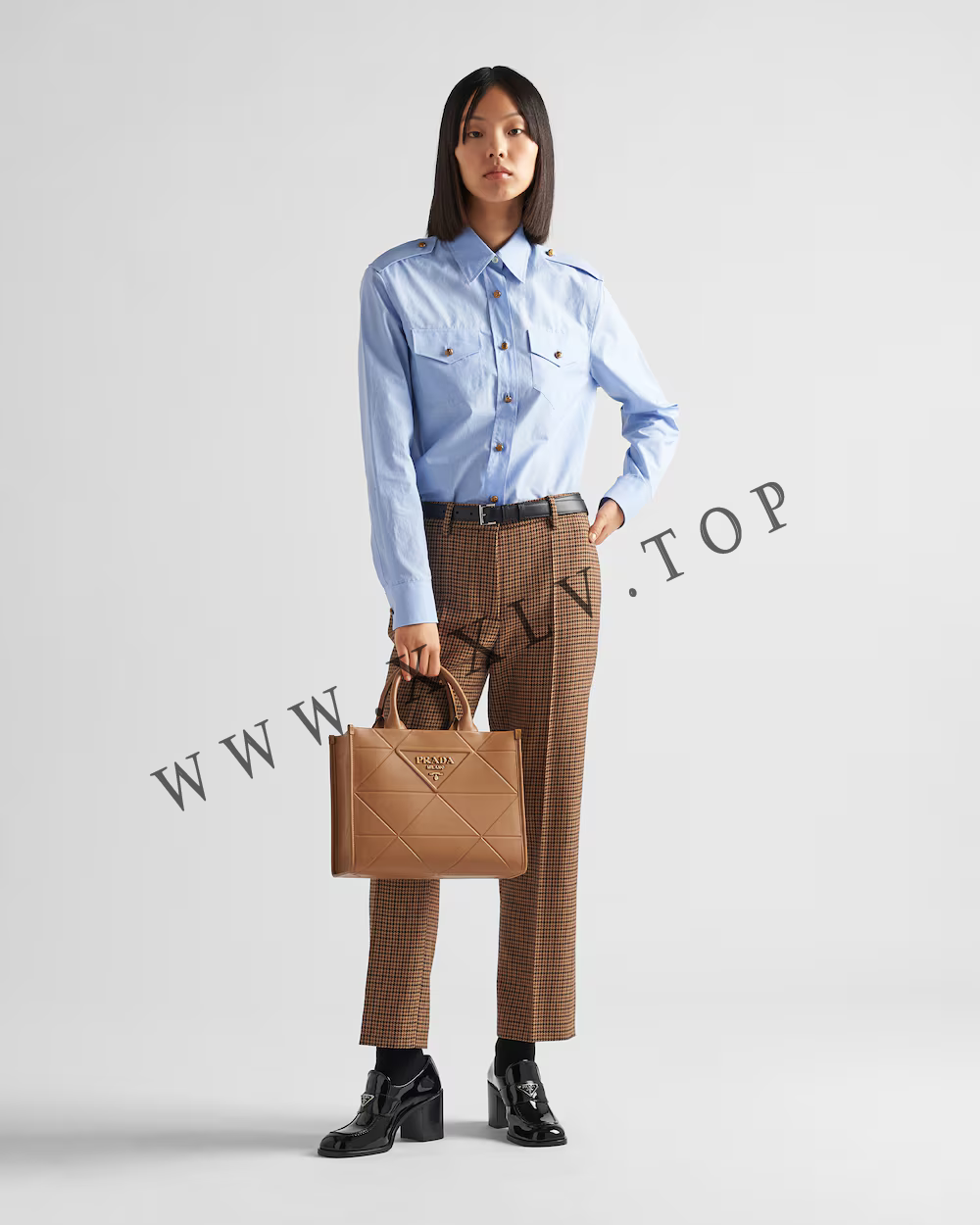Small leather Prada Symbole bag with topstitching - Image 5