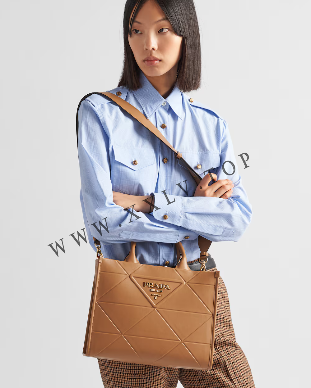 Small leather Prada Symbole bag with topstitching - Image 4