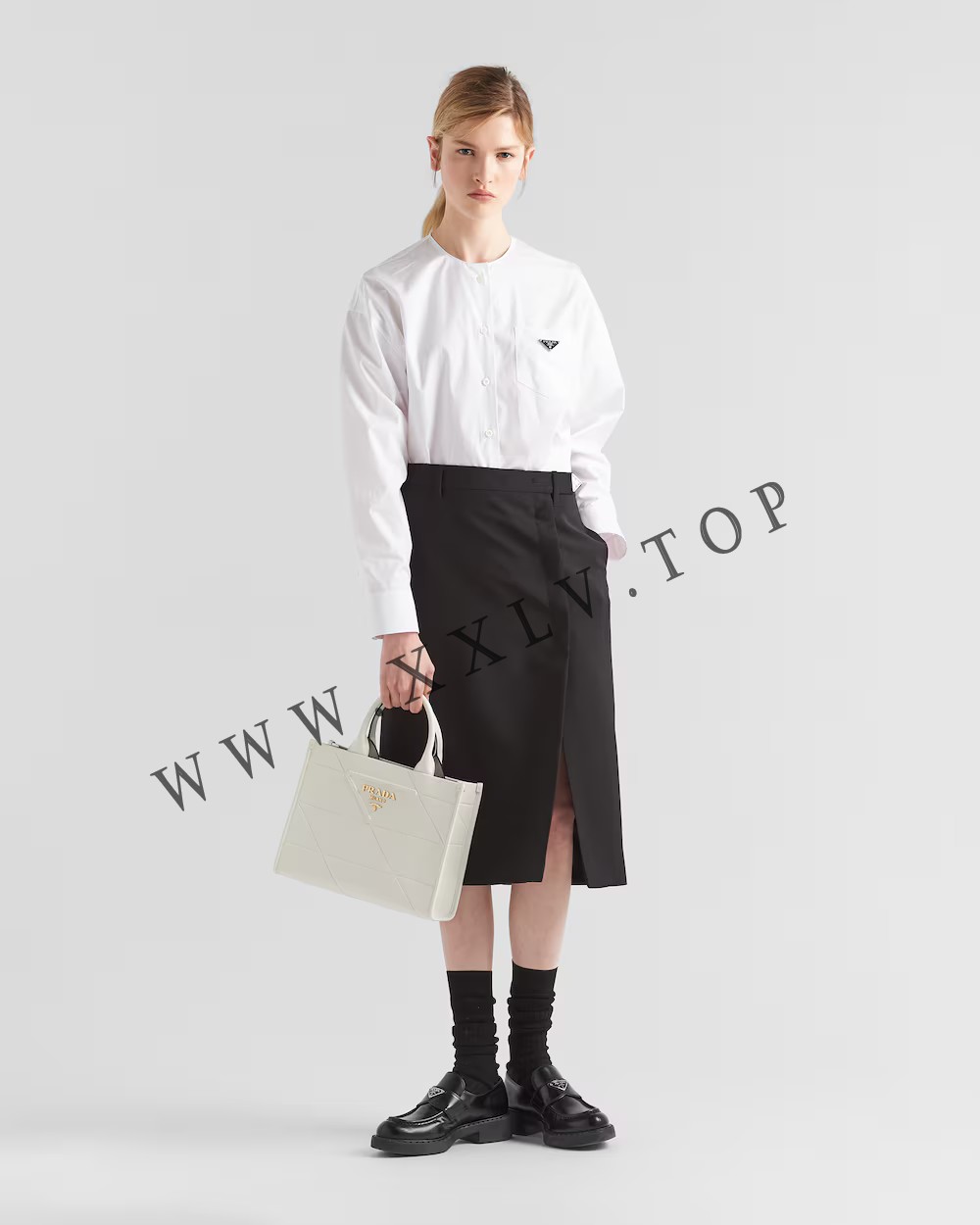 Small leather Prada Symbole bag with topstitching - Image 4