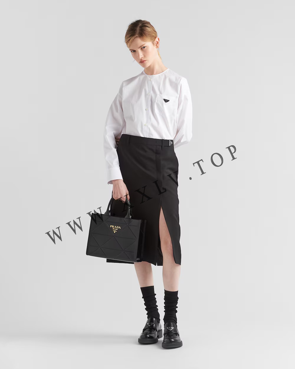 Small leather Prada Symbole bag with topstitching - Image 5
