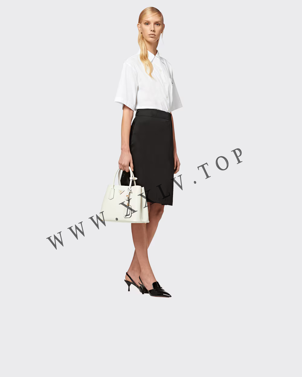 Small Saffiano Leather Double Prada Bag - Image 4