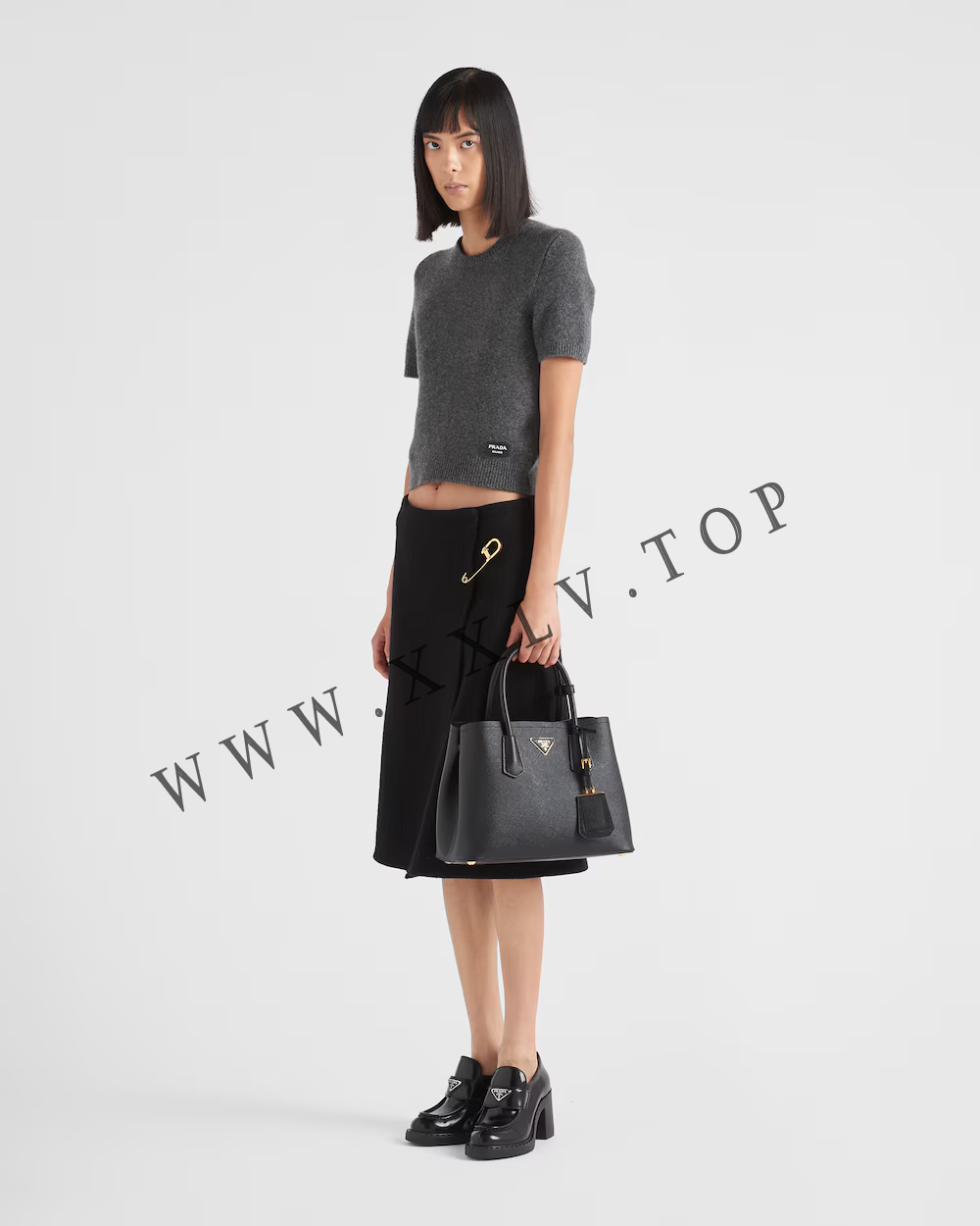 Small Saffiano Leather Double Prada Bag - Image 5