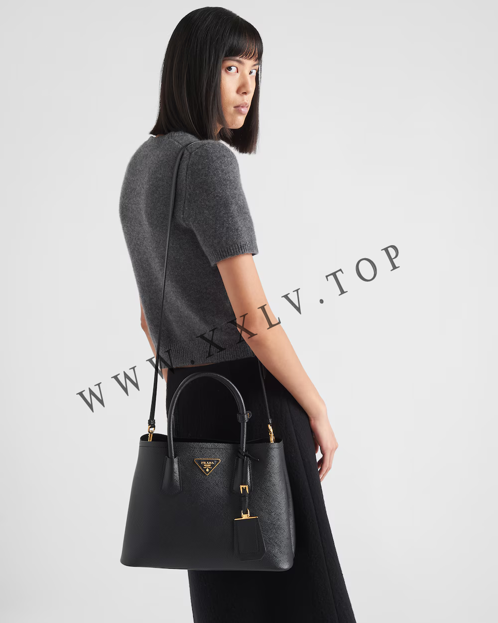 Small Saffiano Leather Double Prada Bag - Image 4