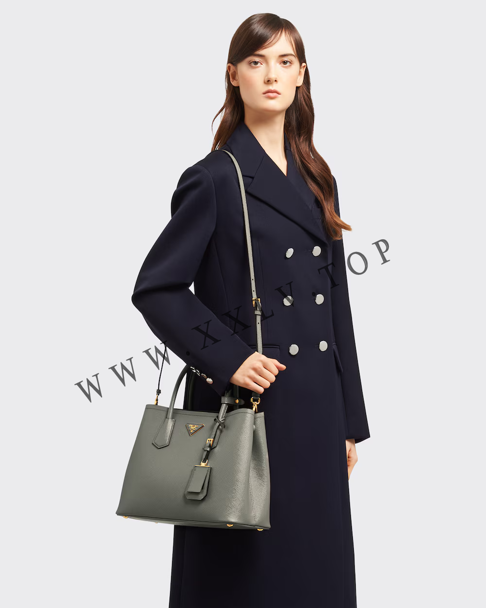Medium Saffiano Leather Double Prada Bag - Image 5