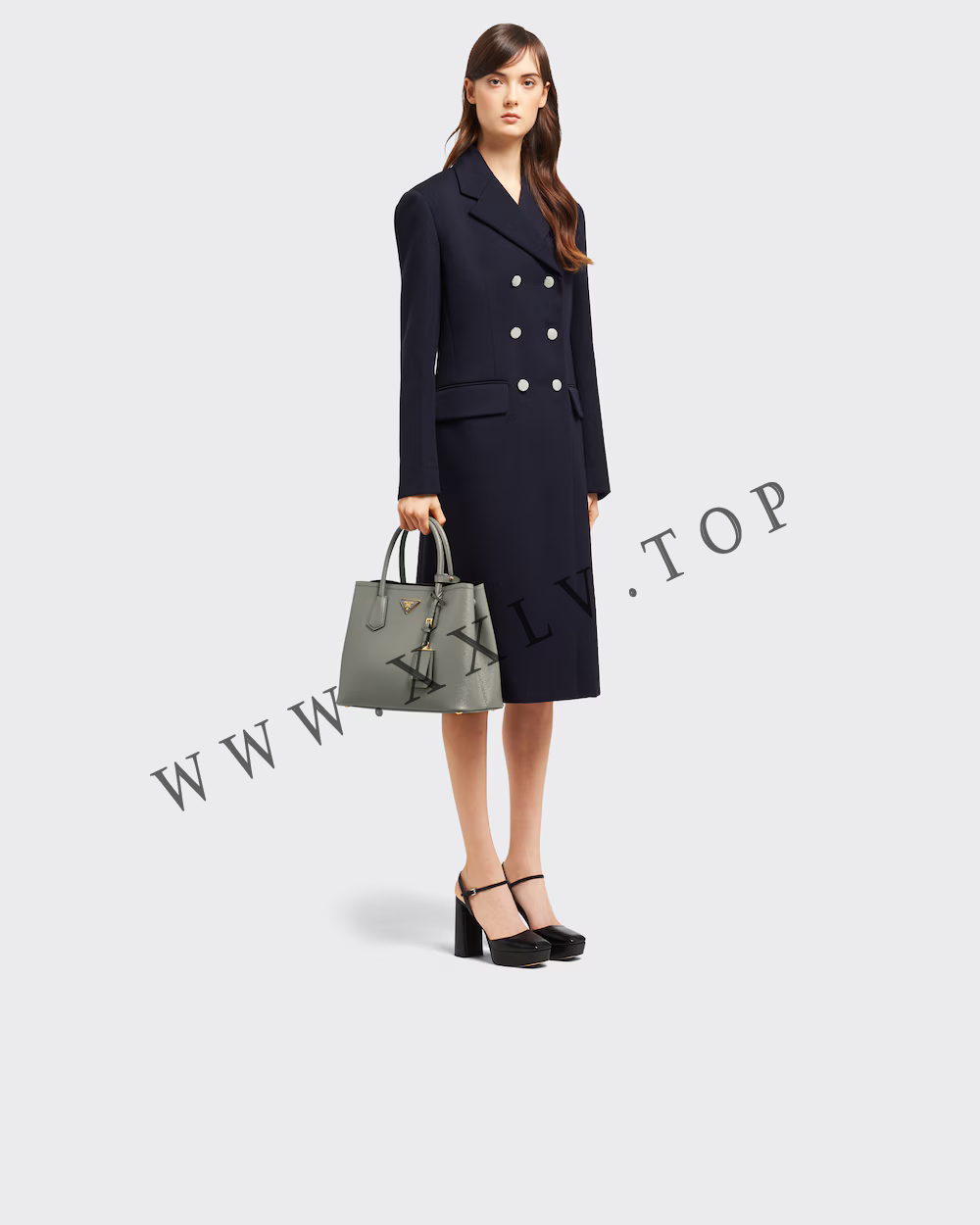 Medium Saffiano Leather Double Prada Bag - Image 4