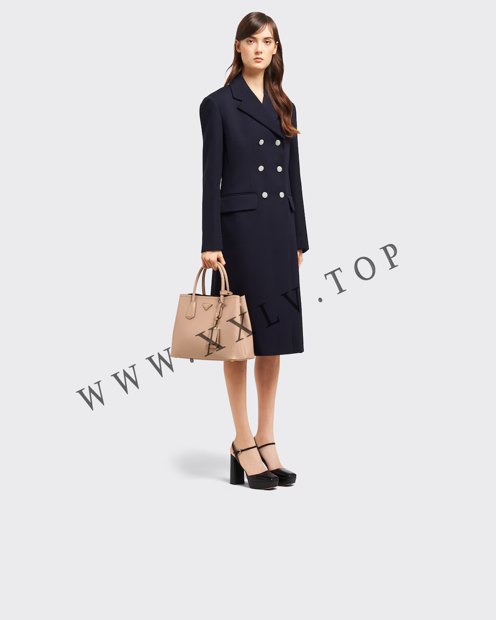 Medium Saffiano Leather Double Prada Bag - Image 3