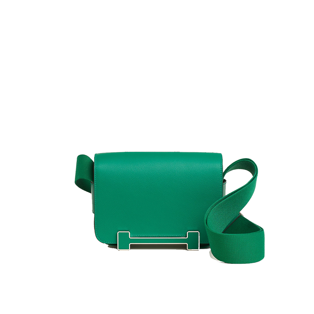 HERMES GETA CAPUCINE CHEVRE PALLADIUM HARDWARE (20.3*14*6.8cm)