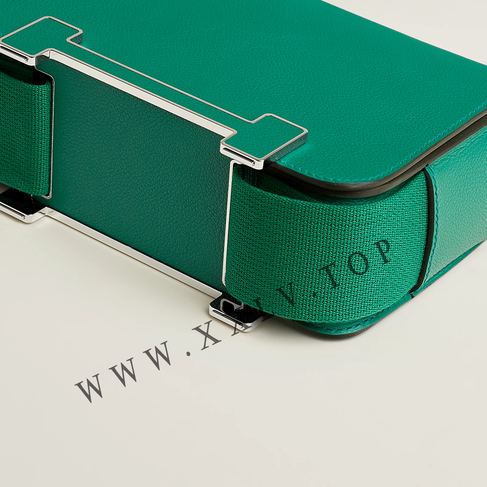 HERMES GETA CAPUCINE CHEVRE PALLADIUM HARDWARE (20.3*14*6.8cm) - Image 3