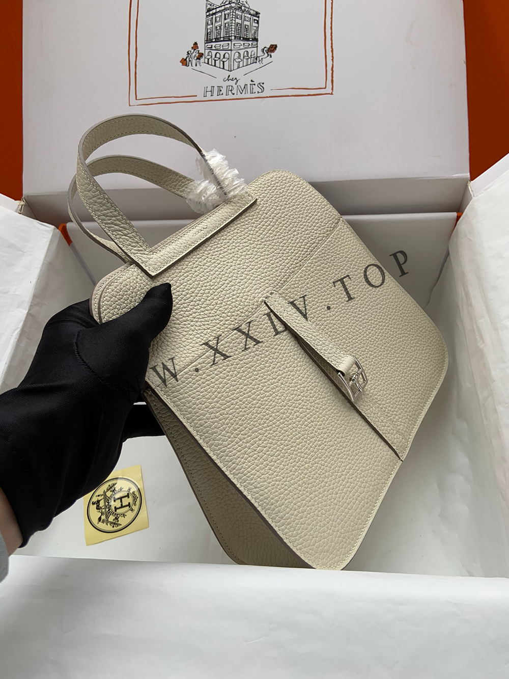 HERMES HALZAN 25 WHITE EVERCOLOR GOLD HARDWARE (25cm) - Image 3