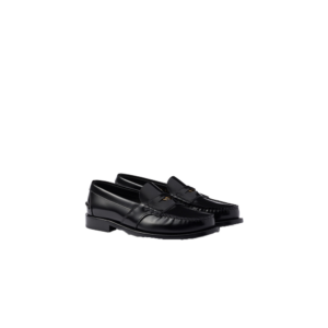 Chocolate brushed leather loafers