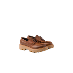 Laced leather loafers