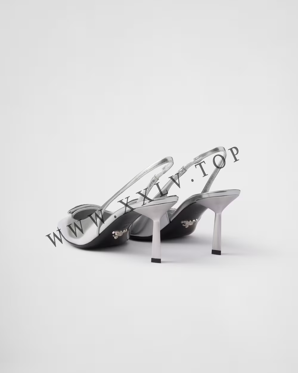 Metallic leather slingback pumps - Image 5