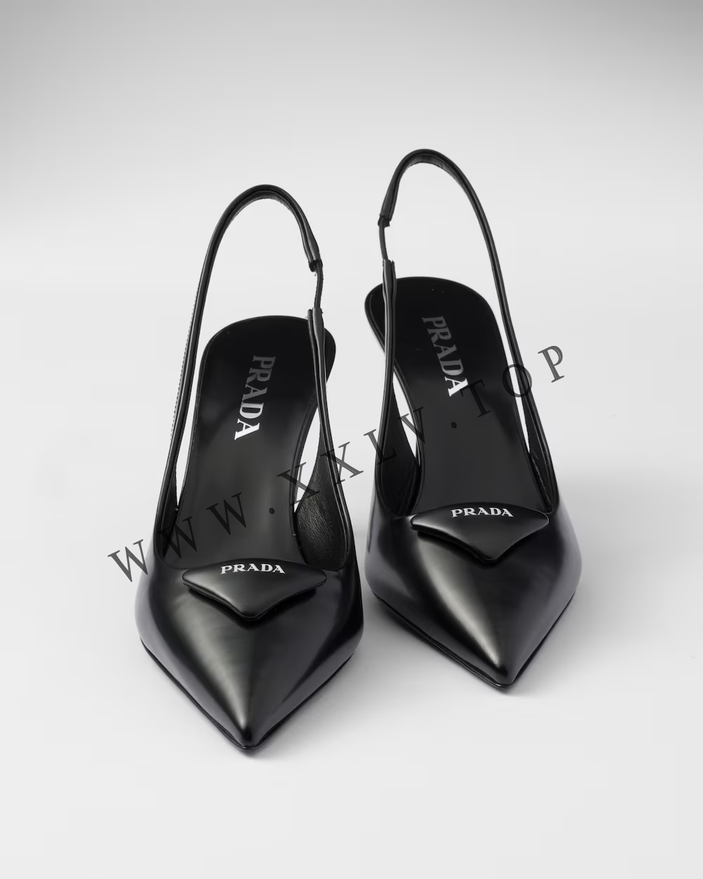 Brushed leather slingback pumps - Image 5
