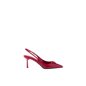 Saffiano patent leather slingback pumps